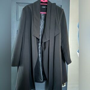 Ralph Lauren black wrap coat. Polyester size 1x